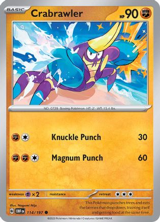 Crabrawler 114 - SV03 Obsidian Flames - Poke-Collect