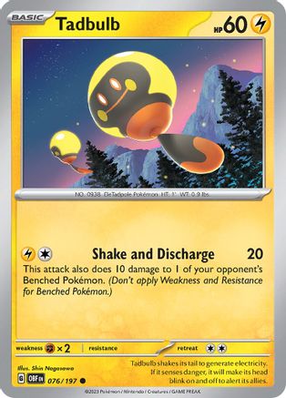Tadbulb 076/197 76 - SV03 Obsidian Flames - Poke-Collect