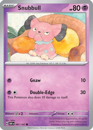 Snubbull 87 - SV03 Obsidian Flames Reverse Holofoil - Poke-Collect