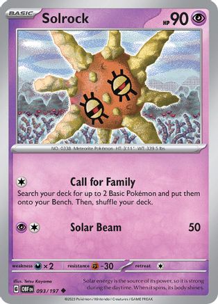 Solrock 93 - SV03 Obsidian Flames - Poke-Collect