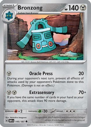 Bronzong 145 - SV03 Obsidian Flames Reverse Holofoil - Poke-Collect