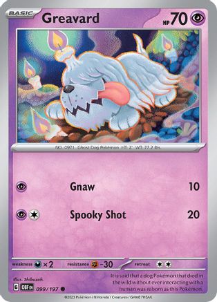 Greavard - 099/197 99 - SV03 Obsidian Flames - Poke-Collect