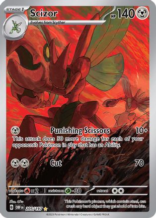 Scizor - 205/197 205 - SV03 Obsidian Flames Holofoil - Poke-Collect