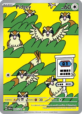Pidgey - 207/197 207 - SV03 Obsidian Flames Holofoil - Poke-Collect