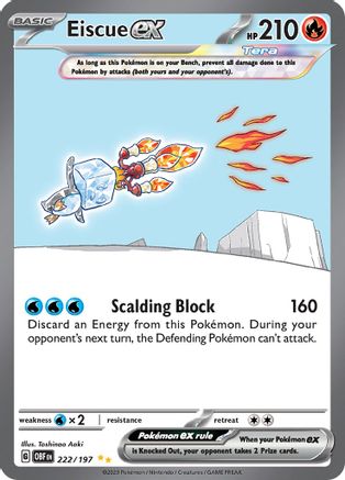 Eiscue ex - 222/197 222 - SV03 Obsidian Flames Holofoil - Poke-Collect