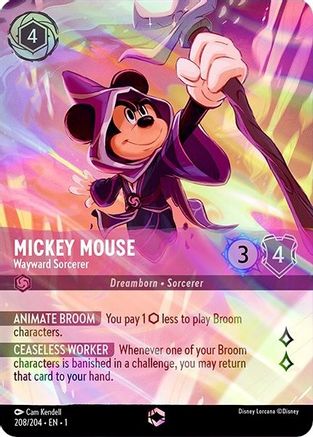 Mickey Mouse - Wayward Sorcerer (Enchanted) (208/204) - The First Chapter Holofoil - Poke-Collect