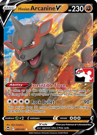 Hisuian Arcanine V 90 - Prize Pack Series Cards Holofoil - Poke-Collect