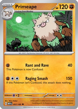 Primeape 57 - SV Scarlet & Violet 151 Reverse Holofoil - Poke-Collect