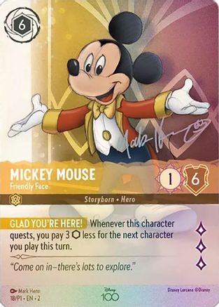 Mickey Mouse - Friendly Face (Alternate Art) (18) - Disney100 Promos Holofoil - Poke-Collect
