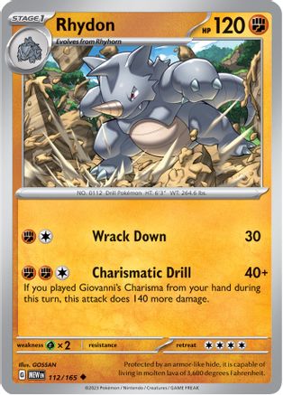 Rhydon 112 - SV Scarlet & Violet 151 - Poke-Collect