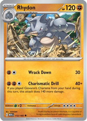 Rhydon 112 - SV Scarlet & Violet 151 - Poke-Collect