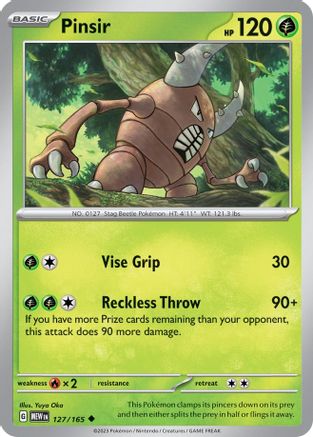 Pinsir 127 - SV Scarlet & Violet 151 Reverse Holofoil - Poke-Collect