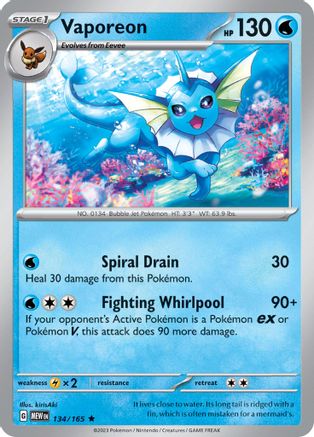 Vaporeon 134 - SV Scarlet and Violet 151 Holofoil - Poke-Collect