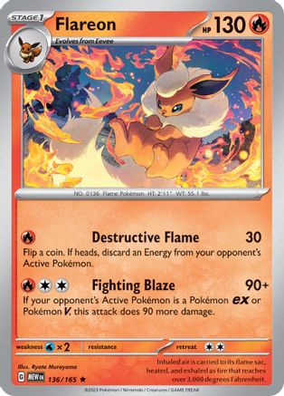 Flareon 136 - SV Scarlet & Violet 151 Holofoil - Poke-Collect