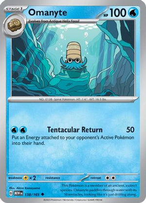 Omanyte - 138/165 138 - SV Scarlet & Violet 151 Reverse Holofoil - Poke-Collect
