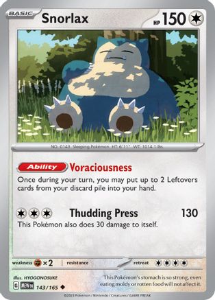 Snorlax 143 - SV Scarlet and Violet 151 Reverse Holofoil - Poke-Collect
