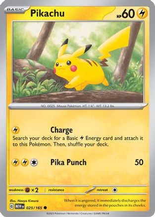 Pikachu - 025/165 25 - SV Scarlet & Violet 151 Reverse Holofoil - Poke-Collect