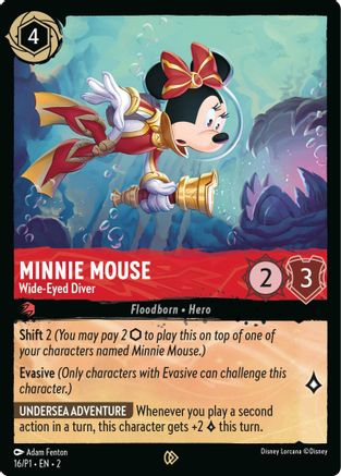 Minnie Mouse - Wide-Eyed Diver (16) - Disney Lorcana Promo Cards Cold Foil