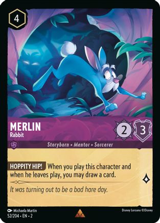 Merlin - Rabbit (52/204) - Rise of the Floodborn Cold Foil - Poke-Collect