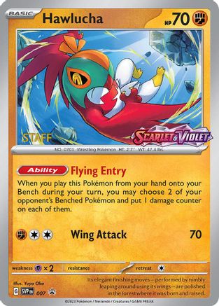 Hawlucha - 007 (Prerelease) [Staff] 7 - SV Scarlet & Violet Promo Cards Holofoil - Poke-Collect