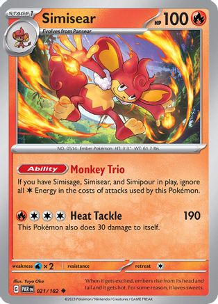 Simisear 21 - SV04 Paradox Rift Reverse Holofoil - Poke-Collect