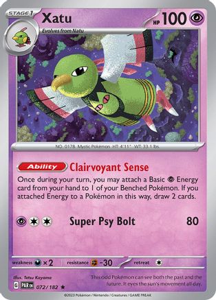 Xatu 72 - SV04 Paradox Rift Reverse Holofoil - Poke-Collect