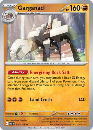 Garganacl - 104/182 104 - SV04 Paradox Rift Reverse Holofoil - Poke-Collect