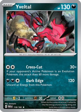 Yveltal - 118/182 118 - SV04 Paradox Rift Reverse Holofoil - Poke-Collect