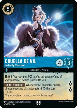 Cruella De Vil - Perfectly Wretched (145/204) - Rise of the Floodborn Cold Foil