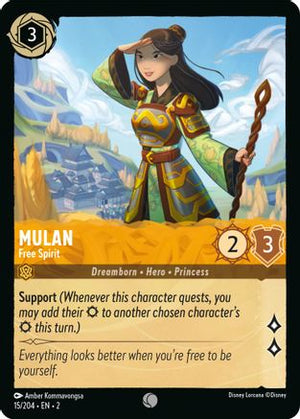 Mulan - Free Spirit (15/204) - Rise of the Floodborn Cold Foil