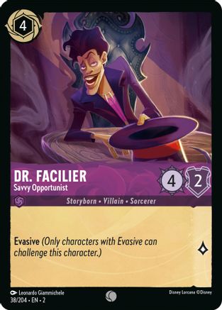 Dr. Facilier - Savvy Opportunist (38/204) - Rise of the Floodborn Cold Foil