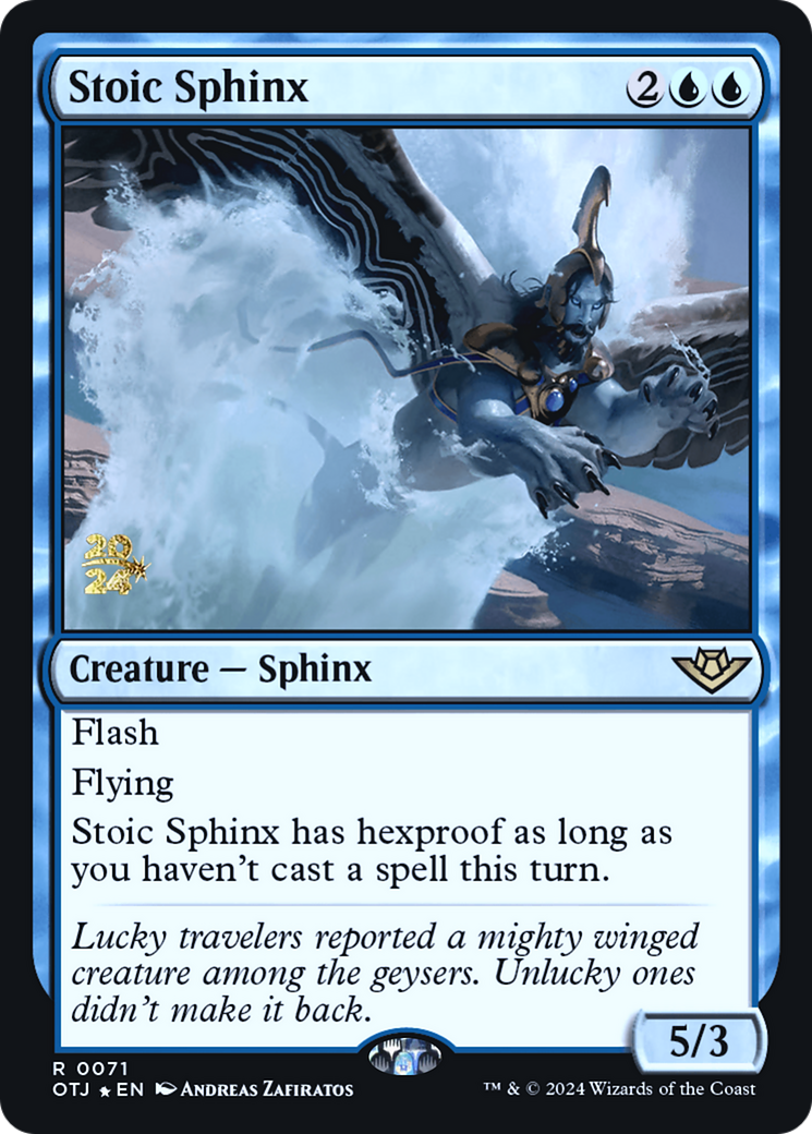 Stoic Sphinx (PRE-071) - Outlaws of Thunder Junction Promos Foil - Poke-Collect