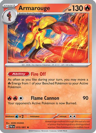 Armarouge - 015/091 15 - SV Paldean Fates Holofoil - Poke-Collect