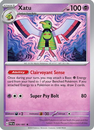 Xatu 26 - SV Paldean Fates Reverse Holofoil - Poke-Collect