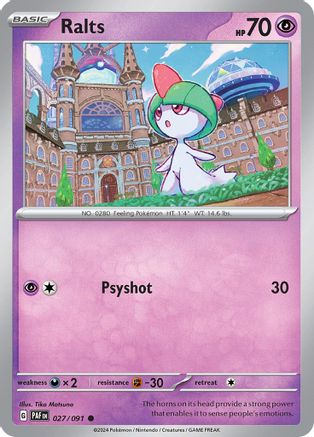 Ralts - 027/091 27 - SV Paldean Fates Reverse Holofoil - Poke-Collect
