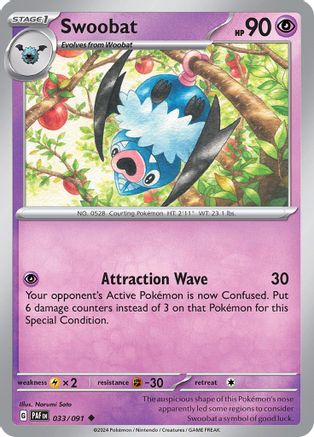 Swoobat 33 - SV Paldean Fates - Poke-Collect