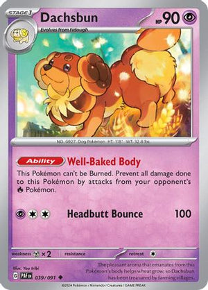 Dachsbun - 039/091 39 - SV Paldean Fates Reverse Holofoil - Poke-Collect