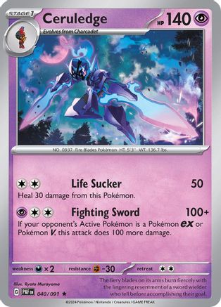 Ceruledge - 040/091 40 - SV Paldean Fates Holofoil - Poke-Collect