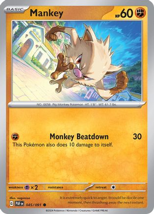 Mankey - 045/091 45 - SV Paldean Fates Reverse Holofoil - Poke-Collect