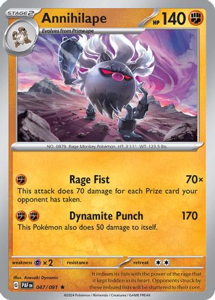 Annihilape - 047/091 47 - SV Paldean Fates Reverse Holofoil - Poke-Collect