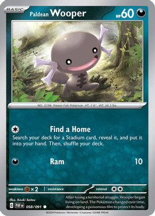 Paldean Wooper - 058/091 58 - SV Paldean Fates - Poke-Collect