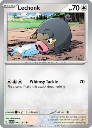 Lechonk - 071/091 71 - SV Paldean Fates Reverse Holofoil - Poke-Collect