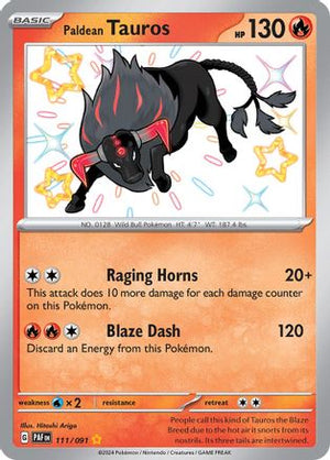 Paldean Tauros - 111/091 111 - SV Paldean Fates Holofoil - Poke-Collect