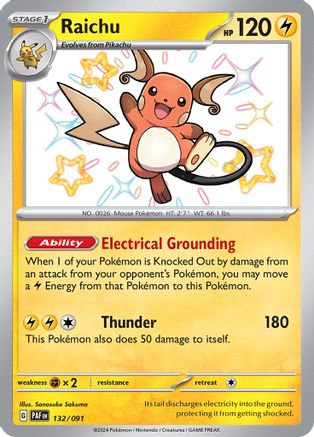 Raichu - 132/091 132 - SV Paldean Fates Holofoil - Poke-Collect