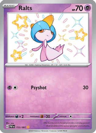 Ralts - 153/091 153 - SV Paldean Fates Holofoil - Poke-Collect