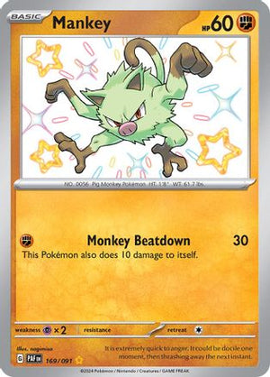 Mankey - 169/091 169 - SV Paldean Fates Holofoil - Poke-Collect
