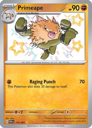 Primeape - 170/091 170 - SV Paldean Fates Holofoil - Poke-Collect