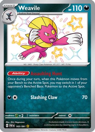 Weavile 183 - SV Paldean Fates Holofoil - Poke-Collect