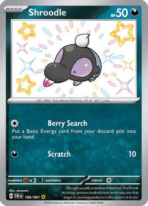 Shroodle - 189/091 189 - SV Paldean Fates Holofoil - Poke-Collect