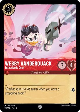 Webby Vanderquack - Enthusiastic Duck (127/204) - Into the Inklands Cold Foil